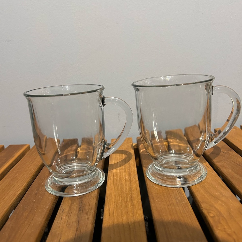 Clear coffee mugs set of 2